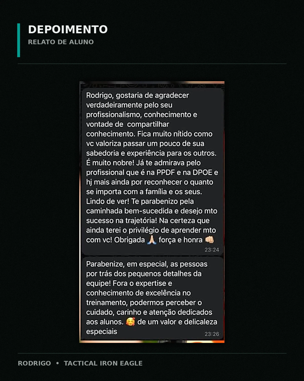 Relato real de participante